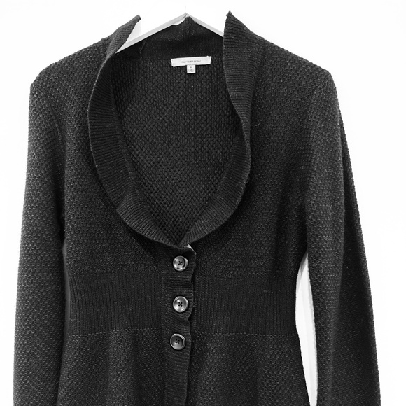 Classiques Entier Cardigan Sweater Y2K Black Cashmere Silk Wool Knit Shawl Med - Picture 3 of 7